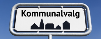 Byskilt med påskriften Kommunalvalg